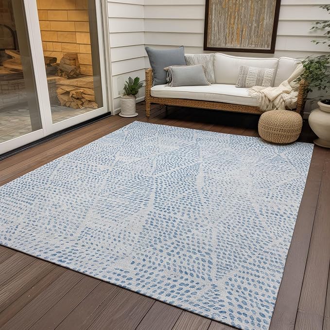 Addison Rugs Chantille ACN591 Denim 8' x 10' Indoor Outdoor Area Rug, Easy Clean, Machine Washable, Non Shedding, Bedroom, Living Room, Dining Room, Kitchen, Patio Rug