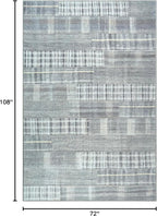 Bloom Rugs Washable Non-Slip 6' x 9' Rug - Gray Striped Area Rug for Living Room, Bedroom, Dining Room, and Kitchen - Exact Size: 6' x 9'