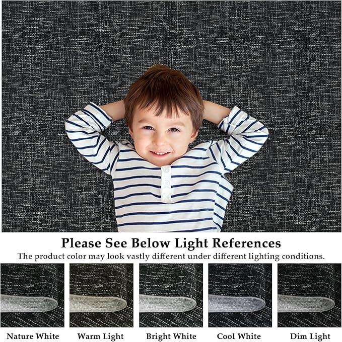 RUGSREAL Living Room Area Rug 9x12 Machine Washable Rug Non-Slip Stain Resistant Modern Abstract Bedroom Rug Contemporary Throw Floor Carpet for Dining Room Solid Area Rug for Home Office, Black