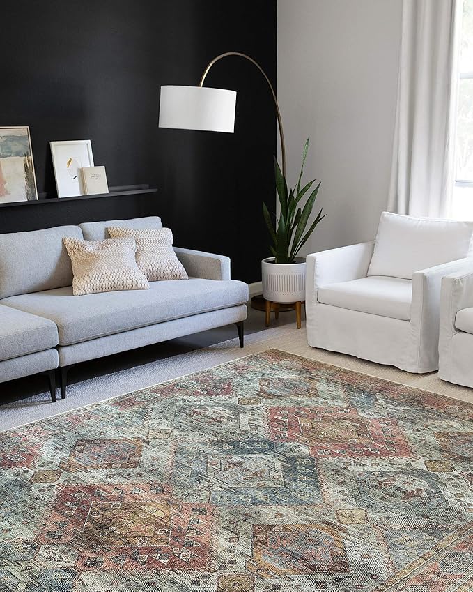 Loloi II Skye Collection SKY-06 Apricot/Mist 5'-0" x 7'-6" Area Rug