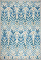 Dash & Albert Seneca Blue Machine Washable Rug, 7.5 X 9.5 Feet, Blue Graphic Pattern - Premium Luxury Hotel Quality Soft Breathable Hypoallergenic Machine Washable Easy Care All Season Comfortable