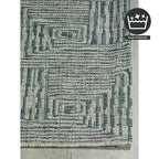FH Home Outdoor Rug - Waterproof Easy to Clean Stain Resistant - Patio Indoor Outdoor Porch Deck Balcony Entryway - Geometric Modern - Budapest - Aqua - 7ft 8in x 9ft 8in