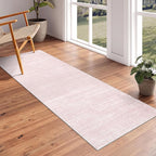 Art&Tuft Non-Slip Runner Rug - 2x8 Runner Rug Washable Low-Pile Rugs Runners, Soft Distressed Carpet Runner for Bedroom Bathroom Kitchen Laundry Living Room, Lightpink