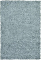 Unique Loom Solid Shag Collection Area Rug (4' 1" x 6' 1" Rectangle, Light Slate Blue)