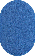 Unique Loom Solid Shag Collection Area Rug (5' 3" x 8' Oval, Periwinkle Blue)