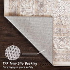 vivorug Beige Runner Rug 2x10 Machine Washable Rug with Non-Slip Backing, Ideal for Kitchen Hallway Entryway Laundry Room - Vintage, Durable, Easy Clean, Low Pile Carpet Runner