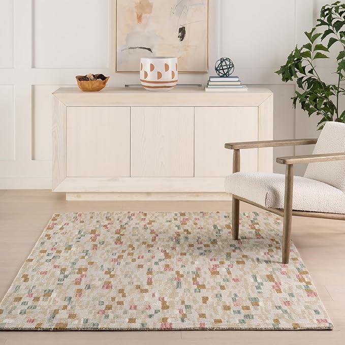 Dash & Albert Ashmore Multi Hand Micro Hooked Wool Rug, 8.5 X 11.5 Feet, Multicolored Geometric Pattern