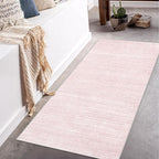Art&Tuft Non-Slip Runner Rug - 2x8 Runner Rug Washable Low-Pile Rugs Runners, Soft Distressed Carpet Runner for Bedroom Bathroom Kitchen Laundry Living Room, Lightpink
