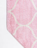 Rugs.com Lattice Frieze Collection Rug – 7' 10 Octagon Light Pink Medium Rug Perfect for Living Rooms, Kitchens, Entryways