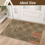COSY HOMEER Plaid Door Mat 24" x 36",Dirt Trapper Entryway Rugs,Non-Slip Washable Farmhouse Doormat,Low Profile Welcome Mats for Paws Taupe
