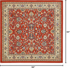 Unique Loom Sialk Hill Collection Area Rug - Washington (8' Square Terracotta/Cream)