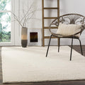 SAFAVIEH Natura Collection Area Rug - 4' Square, Ivory, Handmade Wool Blend, Textured Design, Ideal for Living Room, Bedroom, Dining Space (NAT620A)