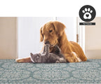 FH Home Flat Woven Outdoor Rug - Waterproof, Easy to Clean, Stain Resistant - Premium Polypropylene Yarn - Persian Farmhouse - Large Patio, Deck, Sunroom - Marbella - Ocean - 7ft 10 in x 10ft 9in