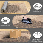 Floral Easy Jute Rug 3x5 Outdoor Entryway Rug Washable Area Rugs for Living Room Bedroom Non Slip Neutral Farmhouse Indoor Outdoor Carpet for Backyard Patio Office