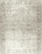 ReaLife Rugs Machine Washable Area Rug - Living Room Bedroom Bathroom Kitchen Entryway Office - Padded Low Pile Stain Resistant Premium - Boho Farmhouse Vintage - Lyle - Beige Ivory 4' x 6'