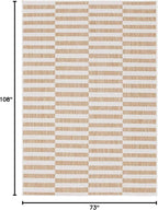 Unique Loom Outdoor Striped Collection Area Rug - Striped (6' 1" x 9' Rectangle, Taupe/Ivory)