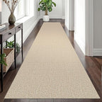 EARTHALL Long Runner Rug 3x12 Ft Non Slip Runners for Hallways Cotton Non Slip Entryway Runner Braided Kitchen Runner Indoor Outdoor Carpet Runners for Entryway, Hall, Foyers, Send/Beige