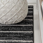 JONATHAN Y Williamsburg Minimalist Stripe Black/Cream Indoor Area Rug, 5x8, Contemporary, Modern, Easy-Cleaning for Living Room, Bedroom, Kitchen, Pet Friendly, Non-Shedding (MOH201F-5)