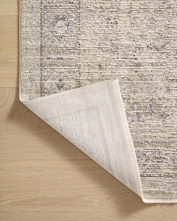 Loloi Amber Lewis Alie Collection ALE-03 Taupe/Dove 7'-10'' x 7'-10'', .13'' Pile Height, Round Area Rug
