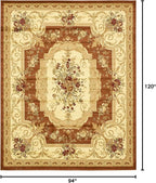 Rugs.com Chateau Collection Rug – 8' x 10' Brick Red Medium Rug Perfect for Living Rooms, Large Dining Rooms, Open Floorplans