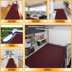 Ottomanson 2'7" x 10' Hallway Runner with Scraper Pile Extra Durable Non-Slip Rug Mat for Indoor & Outdoor Use - Ideal for Kitchen, Entryway, Patio & Garage - High-Traffic Carpet, Red