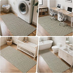 Hallway Runner Rug 2x5, Washable Kitchen Runners Non Slip, Ultra Thin Entryway Floor Mat Fit Under Door, Soft Low Pile Cotton Boho Carpet for Laundry Outdoor Bedroom