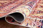 Loloi Layla Collection LAY-15 Magenta/Multi 2'-6" x 12'-0" .13" Thick Runner Rug, Soft, Durable, Vintage Inspired, Distressed, Low Pile, Non-Shedding, Easy Clean, Printed, Living Room Rug