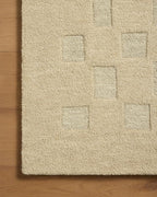 Loloi Leanne Ford Craven Collection CVN-04 Oatmeal/Dove 2'-3" x 3'-9" Accent Rug Checkered, Patterned, Neutral, Entryway, Mudroom, Bathroom, and Kitchen