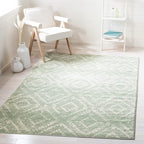 SAFAVIEH Adirondack Collection Area Rug - 6' x 9', Green & Ivory, Modern Diamond Distressed Design, Non-Shedding & Easy Care, Ideal for High Traffic Areas in Living Room, Bedroom (ADR131Y)
