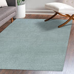 Eyely UES100S-3 Supersoft Haze Solid Low-Pile Indoor Area Rug Casual;Contemporary;Solid;Traditional, Bedroom, Kitchen, Living Room, Easy-Cleaning, Non-Shedding, 3 X 5, Light Blue