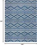 SAFAVIEH Area Rug 10x13 - Tulum Collection - Large - Navy & Ivory, Moroccan Boho Tribal Design, Non-Shedding & Easy to Clean, Ideal for Living Room, Bedroom, Dining Space (TUL272N)