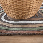 CAMILSON Indoor Outdoor Rug, Brown 5x7 Geometric Arch Striped Area Rugs for Patio and Home Areas, Easy-Cleaning Non-Shedding Living Room, Garden and Deck Washable Outside Carpet (5 x 7)