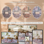 Washable Area Rug, Modern Farmhouse, Vintage, Turkish, Bohemian, Distressed, Oriental, Traditional, Rugs for Living Room, Dining, Bedroom, Office, Entryway, Foyer, (858rm, 2' x 3')