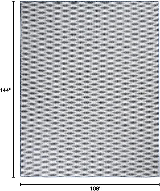 Nourison Home Courtyard Ivory Blue 9' x 12' Area Rug - Easy Clean, Non Shedding, Bed Room, Living Room, Dining Room, Kitchen (9' x 12')