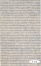 Dash and Albert Roark Pewter Blue Hand Tufted Wool Rug, 3 X 5 Feet, Blue/Ivory Geometric Pattern - Premium Luxury Hotel Quality Soft Breathable Hypoallergenic Machine Washable Easy Care All Season