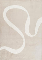 Abani Deco Collection Area Rug - Beige Modern Abstract Ribbon Design - 6' x 9' - for Living Room, Bedroom & Office