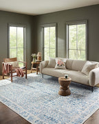 Loloi Rifle Paper Co. Maison Collection MAO-07 Blue 2'-6" x 7'-6", .19" Pile Height, Runner Rug