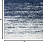 SAFAVIEH Adirondack Collection Area Rug - 4' Square, Navy & Ivory, Modern Ombre Design, Non Shedding & Easy to Clean, Ideal for Living Room, Bedroom, Office, Dining Space (ADR113N)