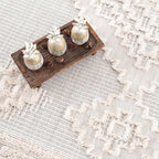 Hauteloom Rosales Farmhouse Living Room Bedroom Modern Moroccan Medallion Area Rug - Soft Shaggy High Low Carpet - High Pile - Bohemian, Boho - White, Beige, Cream - 6'7" x 9'