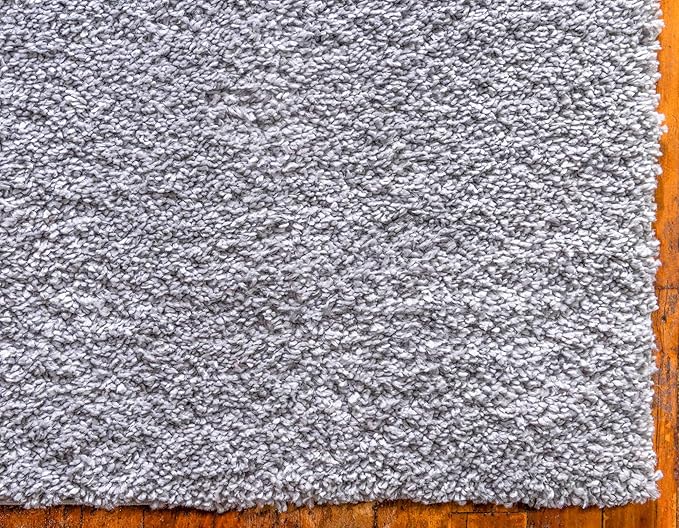 Unique Loom Davos Shag Collection Area Rug - Solid (2' 7" x 13' 1" Runner, Sterling)