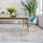Blue Abstract Rug for Living Room - 5x8 Modern Area Rug for Home Office, Foyer, Bedroom, Low Pile & Lightweight