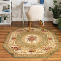 Unique Loom Versailles Collection Traditional Classic Floral Motif Area Rug (7' 11 x 7' 11, Green/Ivory)