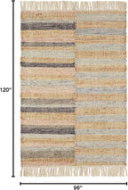 Dash & Albert Ravel Stripe Blue Handwoven Wool Rug, 7.5 X 9.5 Feet, Blue Geometric Pattern