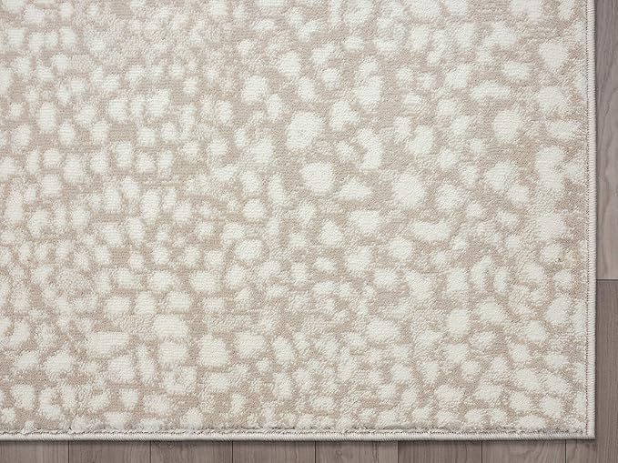 Abani Beige Cheetah Print Area Rug Rugs, Arto Collection - Contemporary Durable Accent Rug (4' x 6')