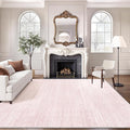 Art&Tuft Washable Rugs 8x10, Area Rugs for Living Room - Non Slip and Stain Resistant Soft Thin Low Pile 8x10 Rug for Bedroom, Dining Room, Kitchen, Office, Lightpink