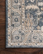 Loloi Teagan Collection TEA-03 Denim/Pebble 6'-7" x 9'-2" Area Rug, Large, Soft Neutral Rug, High-Traffic for Living Room, Bedroom, Home Office, Dining Area