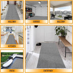 Ottomanson 2' x 29' Hallway Runner with Scraper Pile Extra Durable Non-Slip Rug Mat for Indoor & Outdoor Use - Ideal for Kitchen, Entryway, Patio & Garage - High-Traffic Carpet, Gray