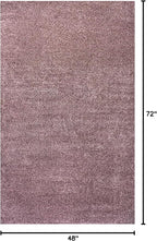 Eyely UES100R-4 Supersoft Haze Solid Low-Pile Indoor Area Rug Casual;Contemporary;Solid;Traditional, Bedroom, Kitchen, Living Room, Easy-Cleaning, Non-Shedding, 4 X 6, Light Purple