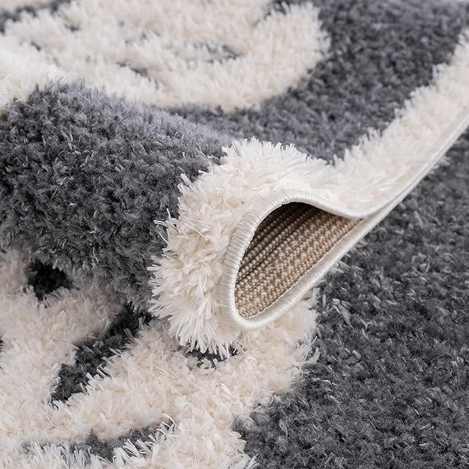 Hauteloom Zane Living Room, Bedroom Area Rug - Plush Pile - Cream - 6'7" x 9'