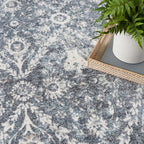 Nourison Home Astra Machine Washable Dark Blue 7'10" x 10' Area Rug - Easy Clean, Non Shedding, Bed Room, Living Room, Dining Room, Kitchen (8' x 10')
